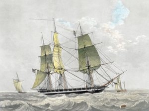 American Navy Corvette Under Sail by Dutch School