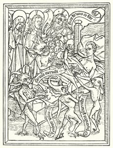 Blockbook Ars Moriendi, Printed About 1460 in the Netherlands by Dutch School