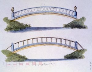 Bridge Designs from Magazine of Garden Gems by G. van Laar, published 1802