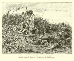 Charles Martel Battles the Frisians on the Middelzee by Dutch School