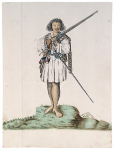 Drawing from an album of natives of Brazil, Africa, Persia and the East India