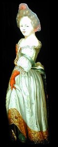 Dummy board figure of a woman by Dutch School