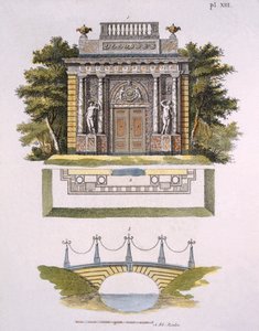 Garden decorations, from Magazine of Garden Gems by G. van Laar, published 1802 by Dutch School