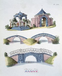 Garden decorations, from Magazine of Garden Gems by G. van Laar, published 1802 by Dutch School