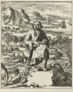 Louis Hennepin Landing in North America, pub. 1688 by Dutch School