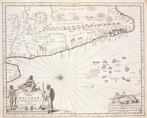 Map of the Coast of Malabar, East Indies, 1672 by Dutch School
