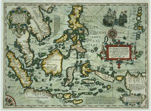 Map of the East Indies, pub. 1635 in Amsterdam