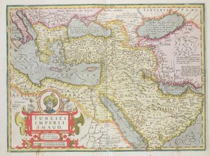 Map of the Turkish Empire, from the Mercator Atlas pub. by Jodocus Hondius Amsterdam, 1606