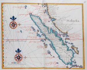 Map showing Malacca and Sumatra, western Indonesia, part of the Sunda islands by Dutch School