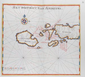 Map showing the islands of Bouro and Ceram (Seram), Indonesia by Dutch School