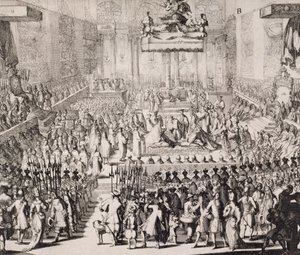 The Coronation of William of Orange and Mary, at Westminster Abbey, 21st April 1689