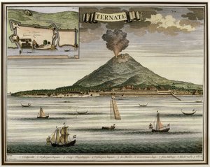 The Island of Ternate, Moluccas, Indonesia, illustration from Oud Nieuw Oost-Indien, 1724-26