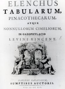 Title Page for Elenchus Tabularum by Levinus Vincent, published 1719