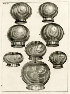 Various cupping glasses, from Exercitationes Practicae circa Medendi Methodum by Frederik Dekkers, 1694 by Dutch School