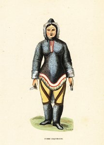 Inuit woman with facial tattoos, Mackenzie River, Yukon, Canada