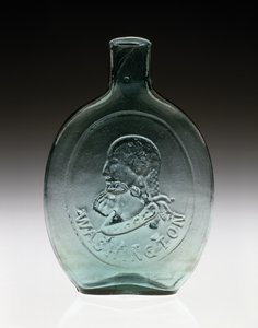 Figured Flask, c. 1847 by Dyottville Glass Works