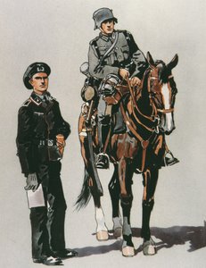 Tank Officer and Mounted Soldier of the German Army by E. (after) Dobrich