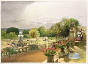 The Parterre, Harewood House near Leeds, pub. by Thomas McLean by E. Adveno Brooke