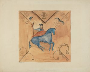 St. George Painted on Deerskin by E. Boyd