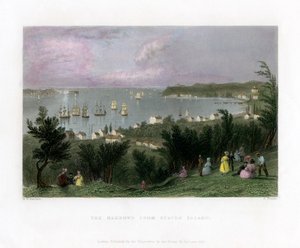 The Narrows as Seen from Staten Island, New York, USA by E. Finden