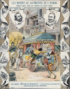 Assassination of Henri IV by Francois Ravaillac in the Rue de la Ferronerie on 14 May 1610 - From a Protective Sleeve for School Books, Late 19th Century