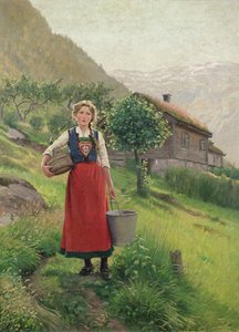 Summer mountain pasture girl