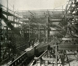 The Building of a War-Ship: A First-Class Cruiser in Progress at the Thames Ironworks by E. and S. Woodbury