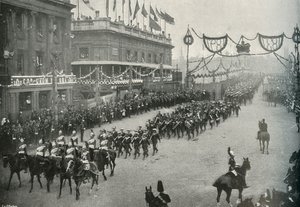 The Naval Contingent Crossing London Bridge into Southwark, London