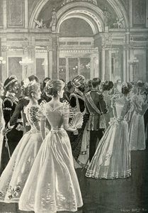 The State Reception at Buckingham Palace: Entrance of the Prince and Princess of Wales, c1897 by E. and S. Woodbury