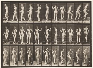 Turning and Ascending Stairs, Waving Hand by Eadweard Muybridge