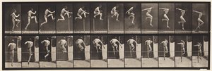 Jumping; Running Straight High Jump (Shoes) by Eadweard Muybridge