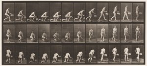 Kneeling on Left Knee, Basket in Left Hand, and Rising, 1872-1885