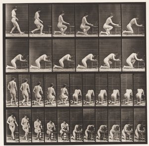 Kneeling, Elbows on Chair, Hands Clasped by Eadweard Muybridge
