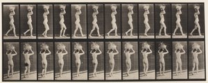 Walking, 14-lb. Basket on Head, Hands Raised by Eadweard Muybridge