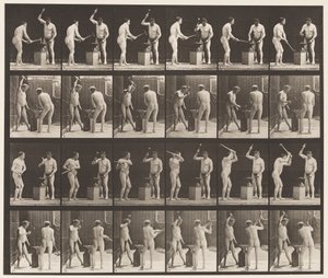 Blacksmith, Two Models, Hammering on Anvil by Eadweard Muybridge