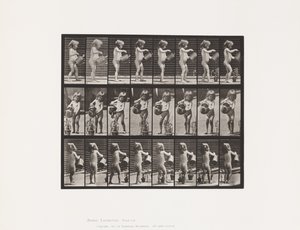 Child, Sprinkling Water Over Some Flowers by Eadweard Muybridge