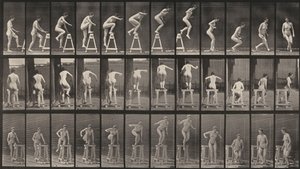 Plate Number 171. Stepping Up on a Trestle, Jumping Down and Turning by Eadweard Muybridge