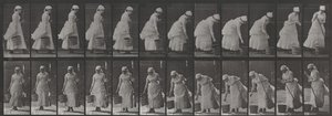 Plate Number 437. Setting Down a Bucket and Preparing to Sweep by Eadweard Muybridge
