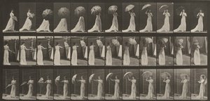Plate Number 461. Opening a Parasol and Turning Around by Eadweard Muybridge