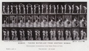 The Human Figure in Motion: Woman, taking water-jar from another woman by Eadweard Muybridge