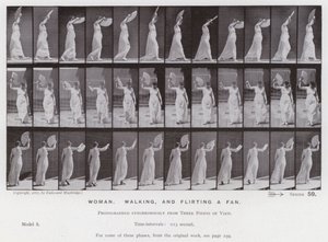 The Human Figure in Motion: Woman, walking and flirting a fan