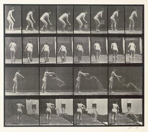 Woman throwing a bucket of water, plate 401 from 