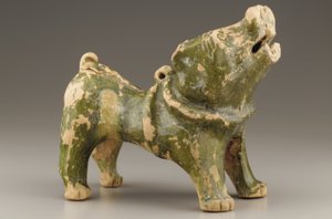 Tomb figure of a barking dog