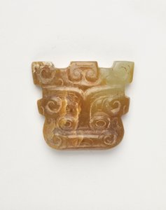 Animal mask-shaped pendant by Eastern Zhou Dynasty Chinese School