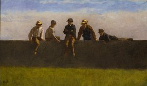 Five Boys on a Wall by Eastman Johnson