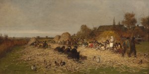 Husking Bee, Island of Nantucket, 1876 by Eastman Johnson