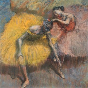 Two Dancers in Yellow and Pink