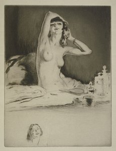 A woman at her toilet, illustration for 