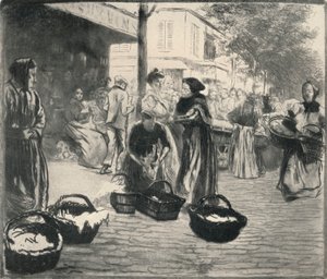Open air market, Avenue de Clichy, 1915