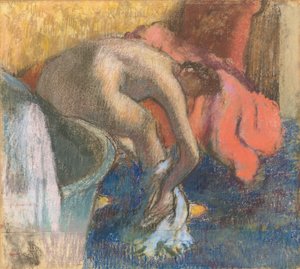 After the Bath, Woman Drying Her Leg by Edgar Degas